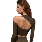 Yogajacka Nude Feel New Rygglös Nylon Sexig Sport Långärmad T-shirt Tight