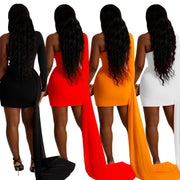 Women's Long Sleeve Sloping Shoulder Dress