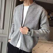 Fall Winter Men Solid Color Knitted Cardigan Sweater Coat