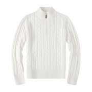 Men's Half-height Zip Twist Knit Bottoming Shirt