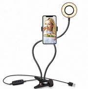 LED Selfie Ring Light för Live Justerbar Makeup Light-8cm Stativ