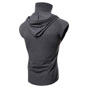 Män Mask Button Sport Väst Hooded