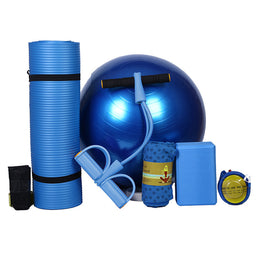 Nybörjare yogamatta fem delar uppsättning av träningsutrustning