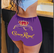 Sexiga tighta shorts för kvinnor för kvinnor med korta mönstertryckta yogabyxor