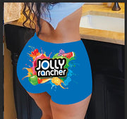 Sexiga tighta shorts för kvinnor för kvinnor med korta mönstertryckta yogabyxor