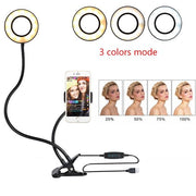 LED Selfie Ring Light för Live Justerbar Makeup Light-8cm Stativ
