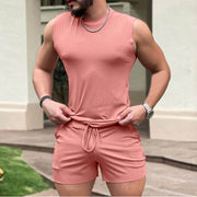 Ärmellose Shorts für den Sommer, Sportweste aus schwarzer Baumwolle ohne Kapuze