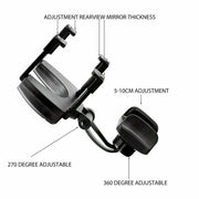 Universal Car Rear View Mirror Mount Stand GPS Cell Phone Holder 360 Rotation