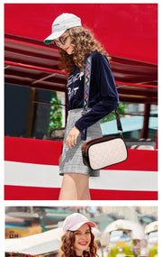 Luggage Läder Liten Enfärgad Fyrkantig Väska Läder Sylinje Kvinnors Cross-body Bag