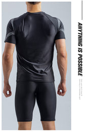 Herren Sonnenschutz Schnelltrocknendes T-Shirt Badeanzug Shorts Anzug