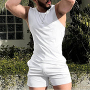 Summer Sleeveless Shorts Sports Black Cotton Vest Non-hooded Clothing