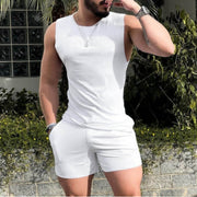 Summer Sleeveless Shorts Sports Black Cotton Vest Non-hooded Clothing