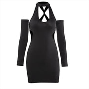 Europäisches und amerikanisches Hot Girls Hollow-Out Neckholder-Paket Hüftkleid