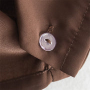 Mode dammanschett med fjäderkant kort silkesatinskjorta