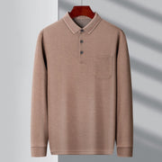 Men's New Lapel Long Sleeve Top T-shirt