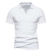 Henley Skjorta Kortärmad T-shirt herr Henry Collar American Retro träningströja för män