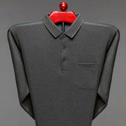 Neues langärmliges T-Shirt mit Revers für Herren