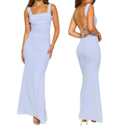 Ärmelloses Sling-Kleid in Volltonfarbe