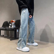 American Letter Broderade jeans High Street Modemärke Hip Hop byxor med raka ben