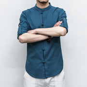 Långärmad tröja i linne för män