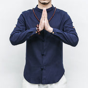 Långärmad tröja i linne för män