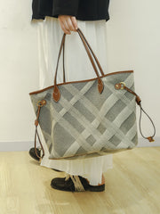 Lässige Schultertasche aus Canvas mit großem Fassungsvermögen