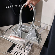 Glansigt metallisk modebälte dekorativ axelväska