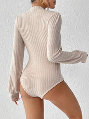 Women's French-style Long-sleeved Knitted Jumpsuit Top