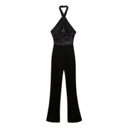 New Halter Backless Tassel Beads Decoration Jumpsuit