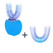 360 grader intelligent automatisk elektrisk tandborste Vattentät U-typ tandborste blekning blått ljus USB-laddning 