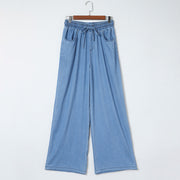 Nya sommarjeans vid ben för kvinnor Europeisk och amerikansk hög midja kan bäras utanför byxor Lösa byxor