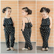 Mode Sommer Kinder Mädchen Kleidung Sets Baumwolle Ärmellose Polka Dot Strap Mädchen Overall Kleidung Sets Outfits Kinder Anzüge 