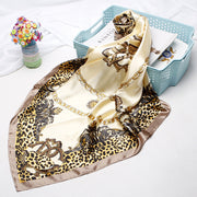 Small Square Towel European And American Printed Leopard Print Headscarf
