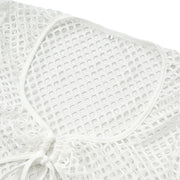 Lace Mesh Long Sleeve Narrow Casual Knitted Maxi Dress Suit