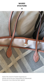 Lässige Schultertasche aus Canvas mit großem Fassungsvermögen