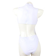 Baddräkt i ett stycke med dragkedja för dam