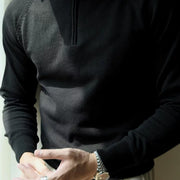 Men's Lightly Mature Half Zipper Knitted Polo Shirt