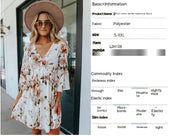 Sommerkleid mit Blumenmuster und V-Ausschnitt für Damen