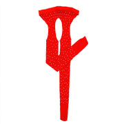 Rhinestone Quartz Fyra sidor Utskurna Tomma Nätstrumpor Grenfri