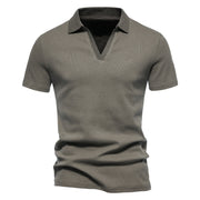 Henley Skjorta Kortärmad T-shirt herr Henry Collar American Retro träningströja för män