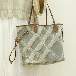 Lässige Schultertasche aus Canvas mit großem Fassungsvermögen