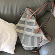 Lässige Schultertasche aus Canvas mit großem Fassungsvermögen