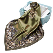 Small Square Towel European And American Printed Leopard Print Headscarf