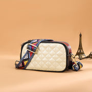 Luggage Läder Liten Enfärgad Fyrkantig Väska Läder Sylinje Kvinnors Cross-body Bag