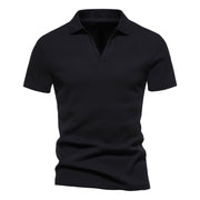 Henley Skjorta Kortärmad T-shirt herr Henry Collar American Retro träningströja för män