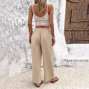 Lässige, einfarbige, lockere Hose für Damen