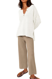 Damkläder Enfärgad Mode Lös Fritidsdräkt Två delar