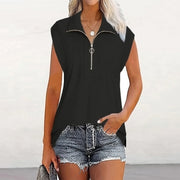 Damtopp med dragkedja och raglanärmar