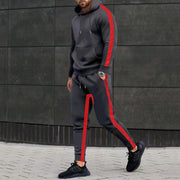 Striped Versatile Casual Top Loose Sports Suit