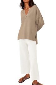 Damkläder Enfärgad Mode Lös Fritidsdräkt Två delar